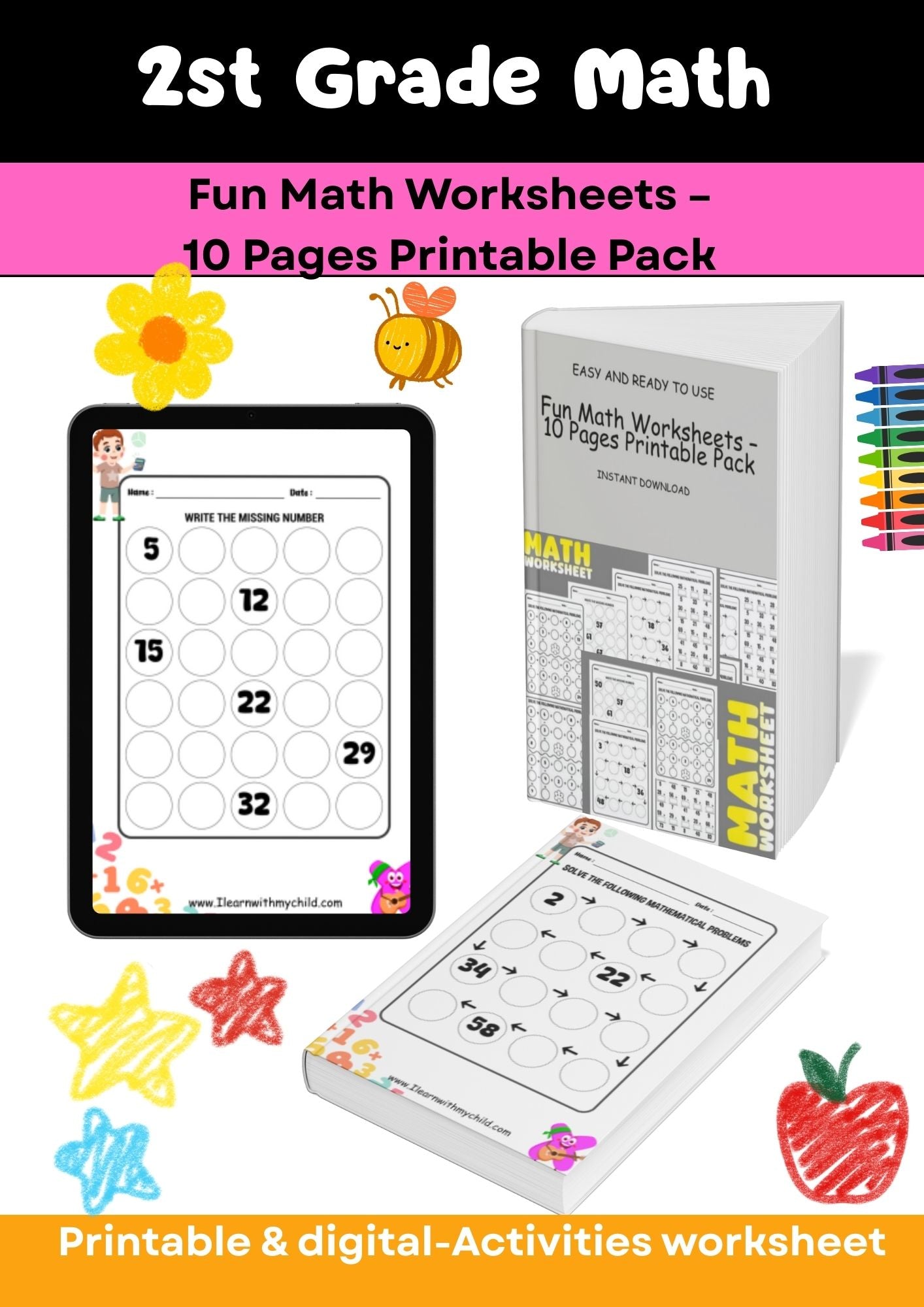 Grade 2 – Math Worksheets Super Pack