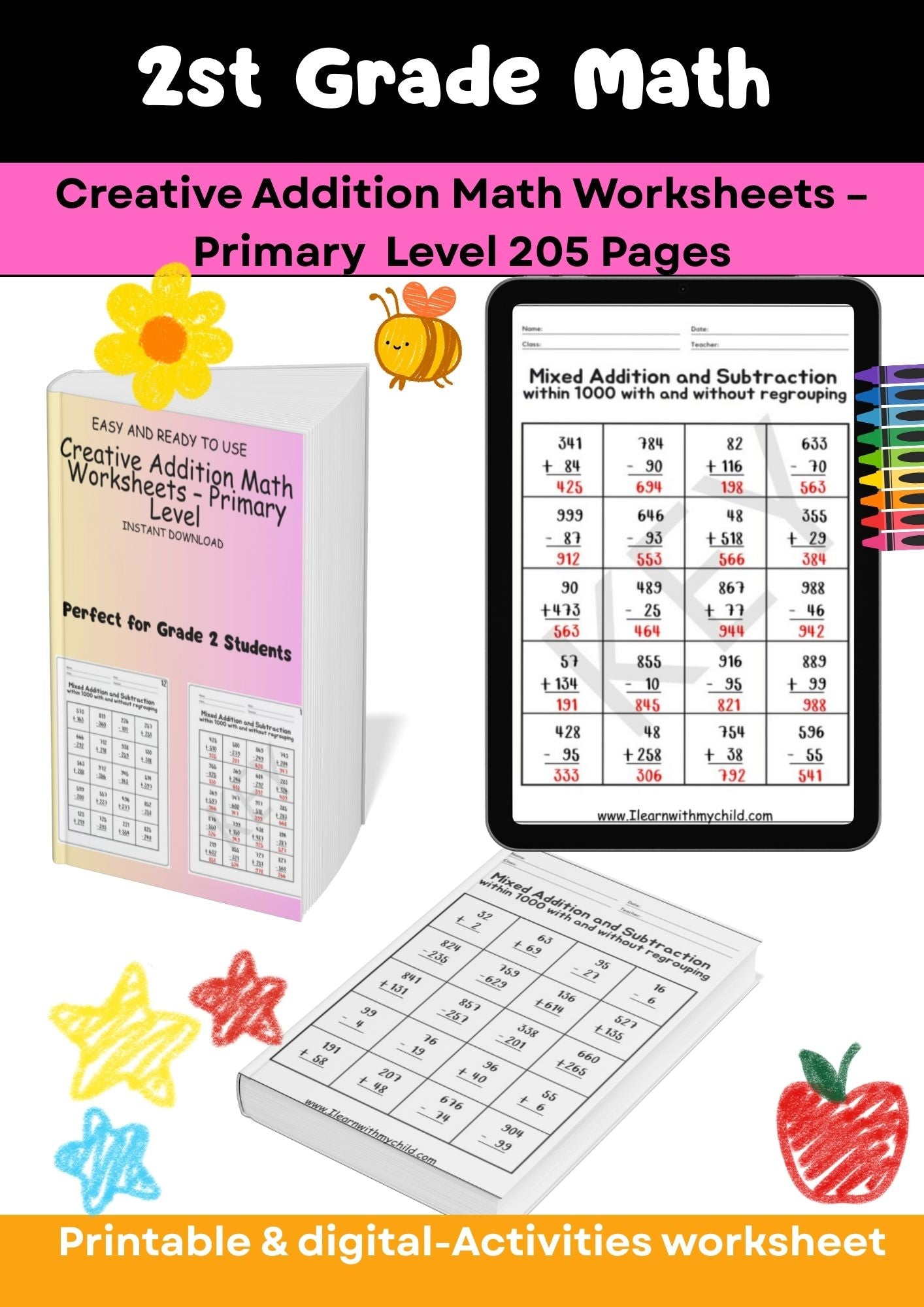 Grade 2 – Math Worksheets Super Pack