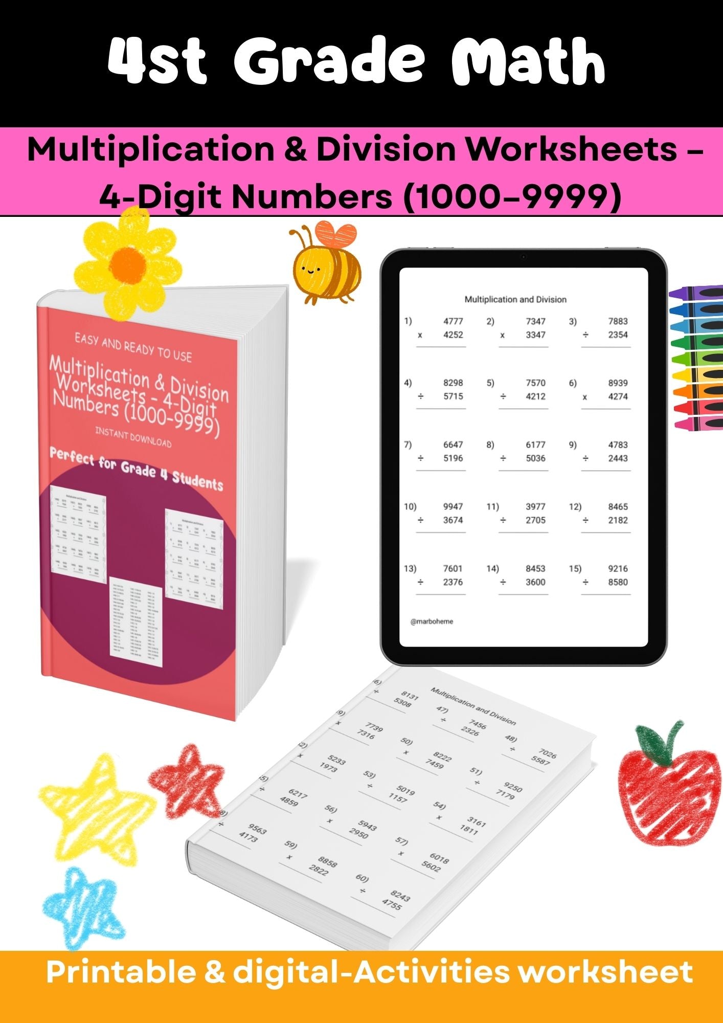 Grade 4 – Advanced Math Worksheets Collection