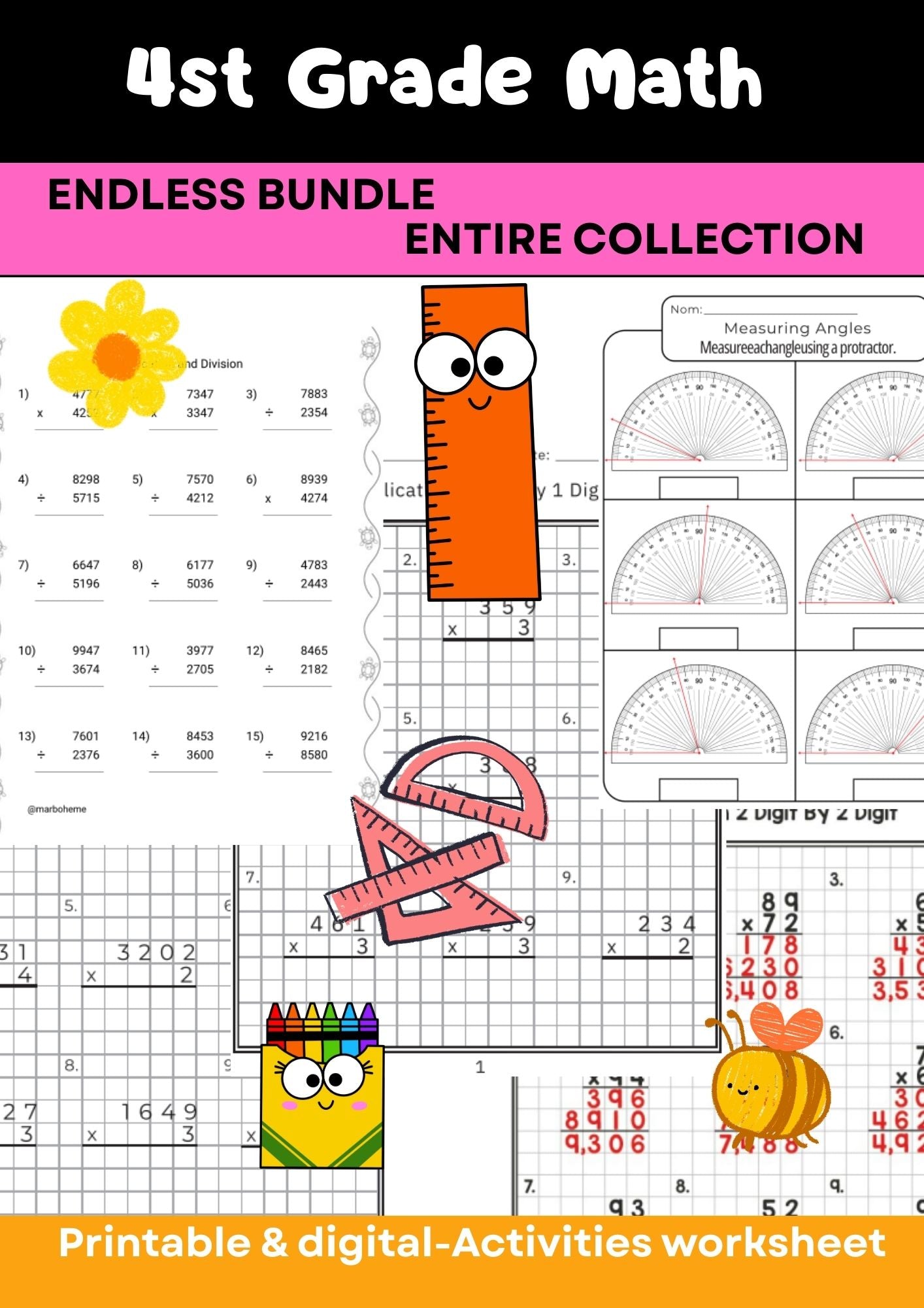 Grade 4 – Advanced Math Worksheets Collection