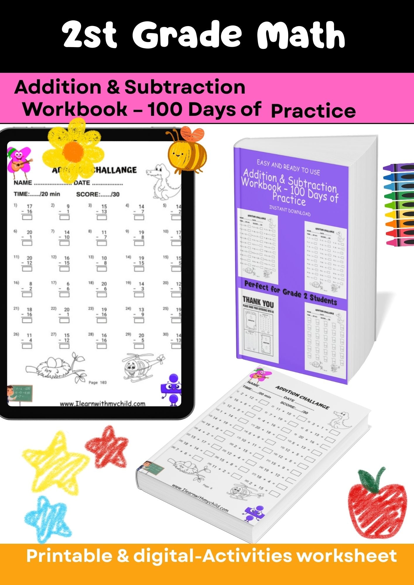 Grade 2 – Math Worksheets Super Pack