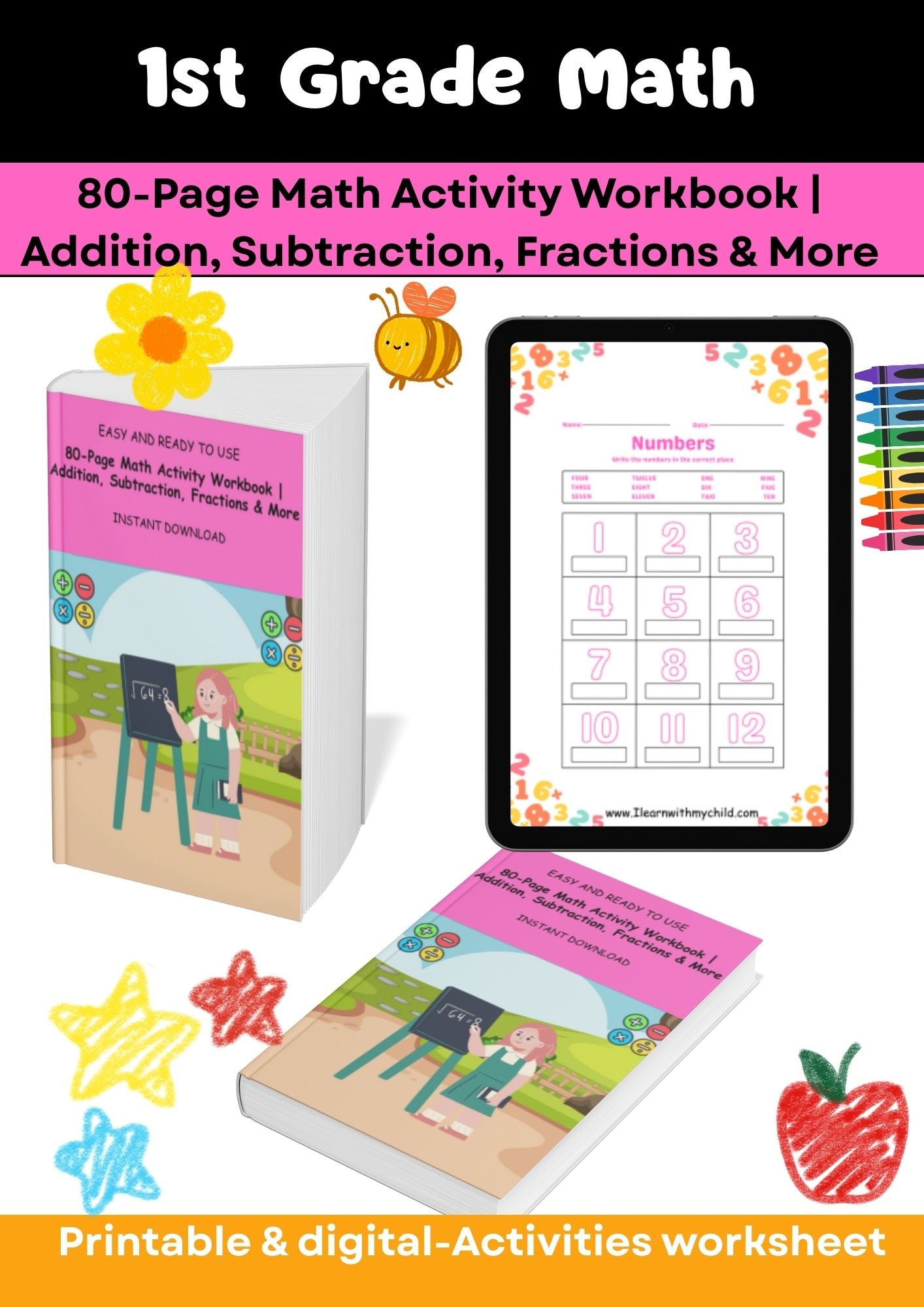 Grade 1 – Math Worksheets Mega Bundle