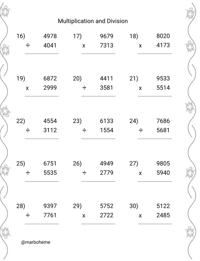 Multiplication & Division Practice Pack